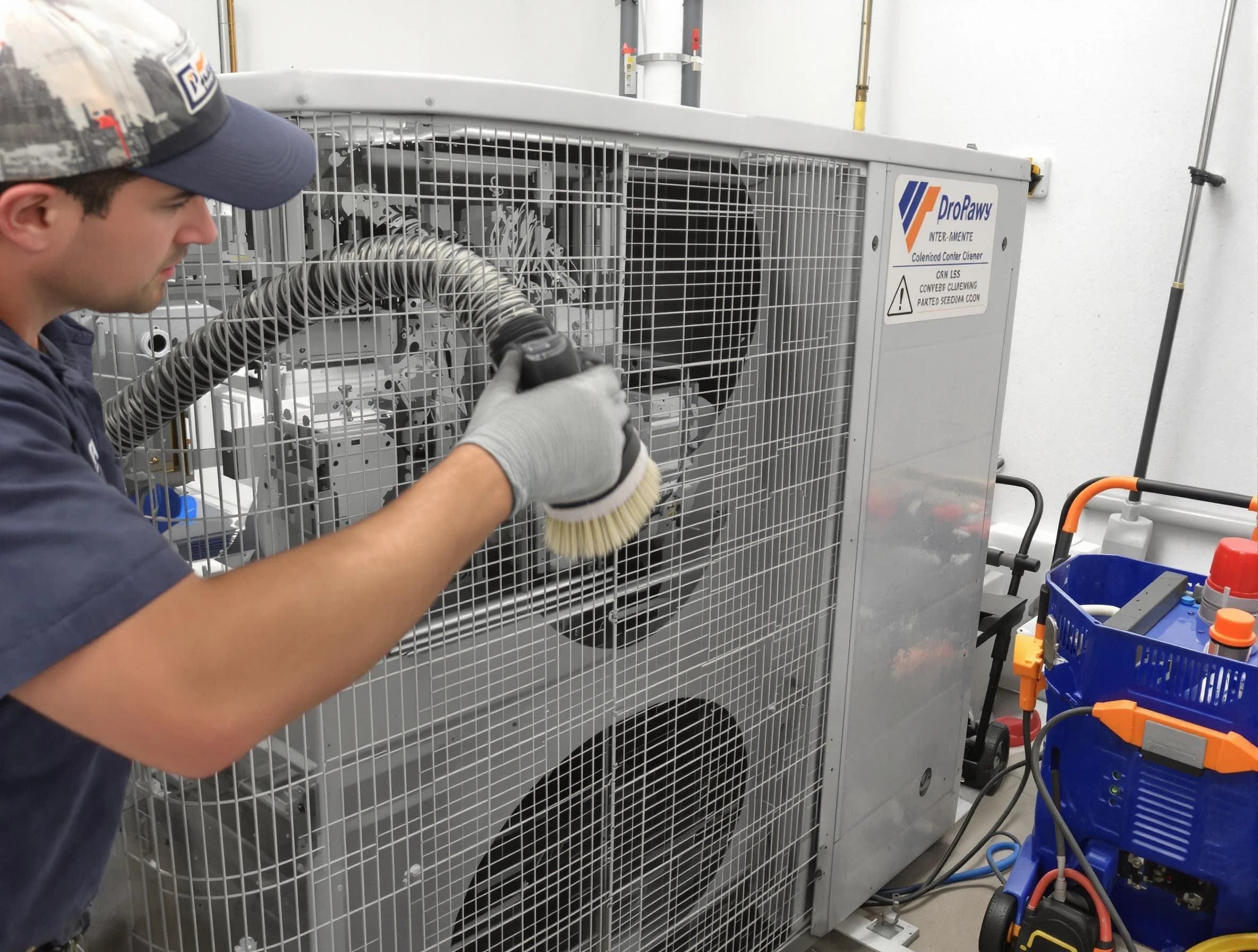 Walpole Air Duct Cleaning specialist performing precision AC coil cleaning for improved system performance in Walpole