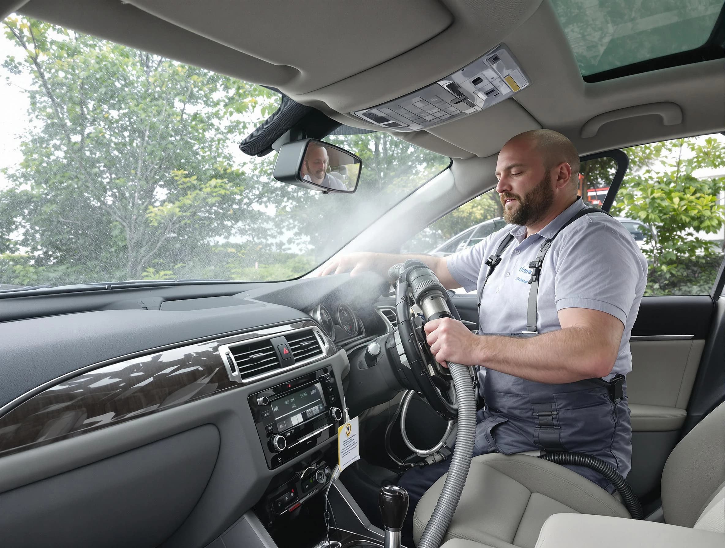 Walpole Air Duct Cleaning specialist performing professional car duct cleaning in Walpole