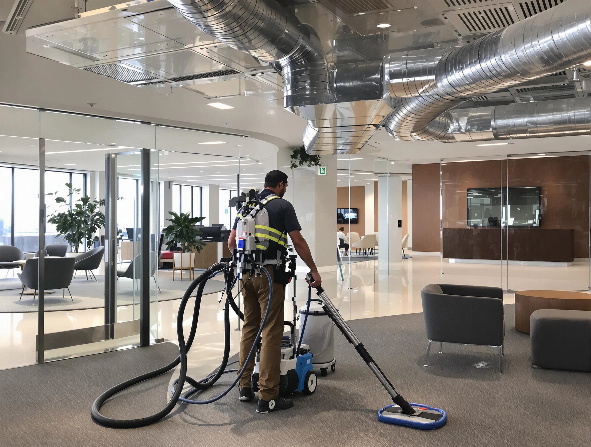Commercial duct cleaning service by Walpole Air Duct Cleaning in Walpole