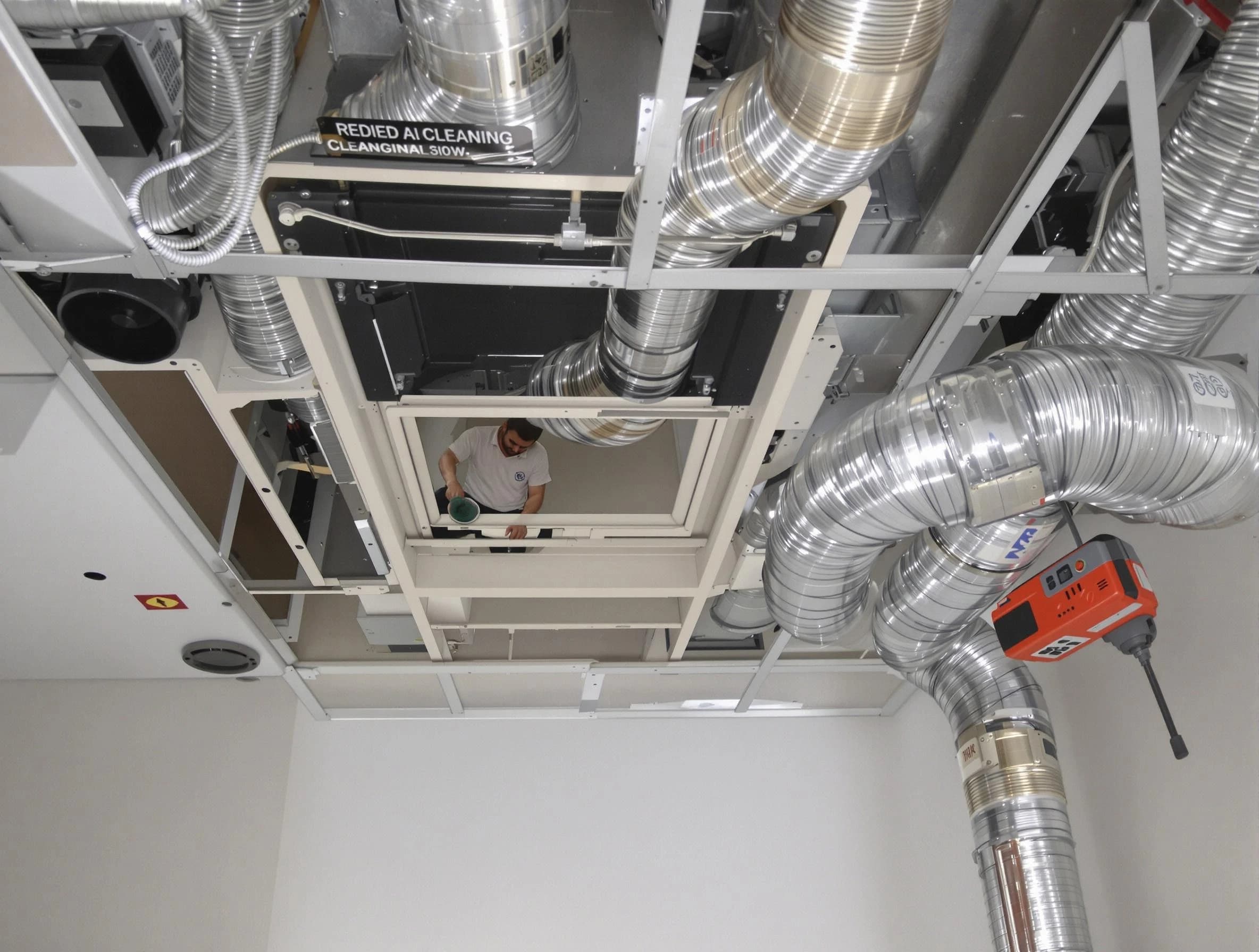 Walpole Air Duct Cleaning technician performing detailed central duct system cleaning in Walpole