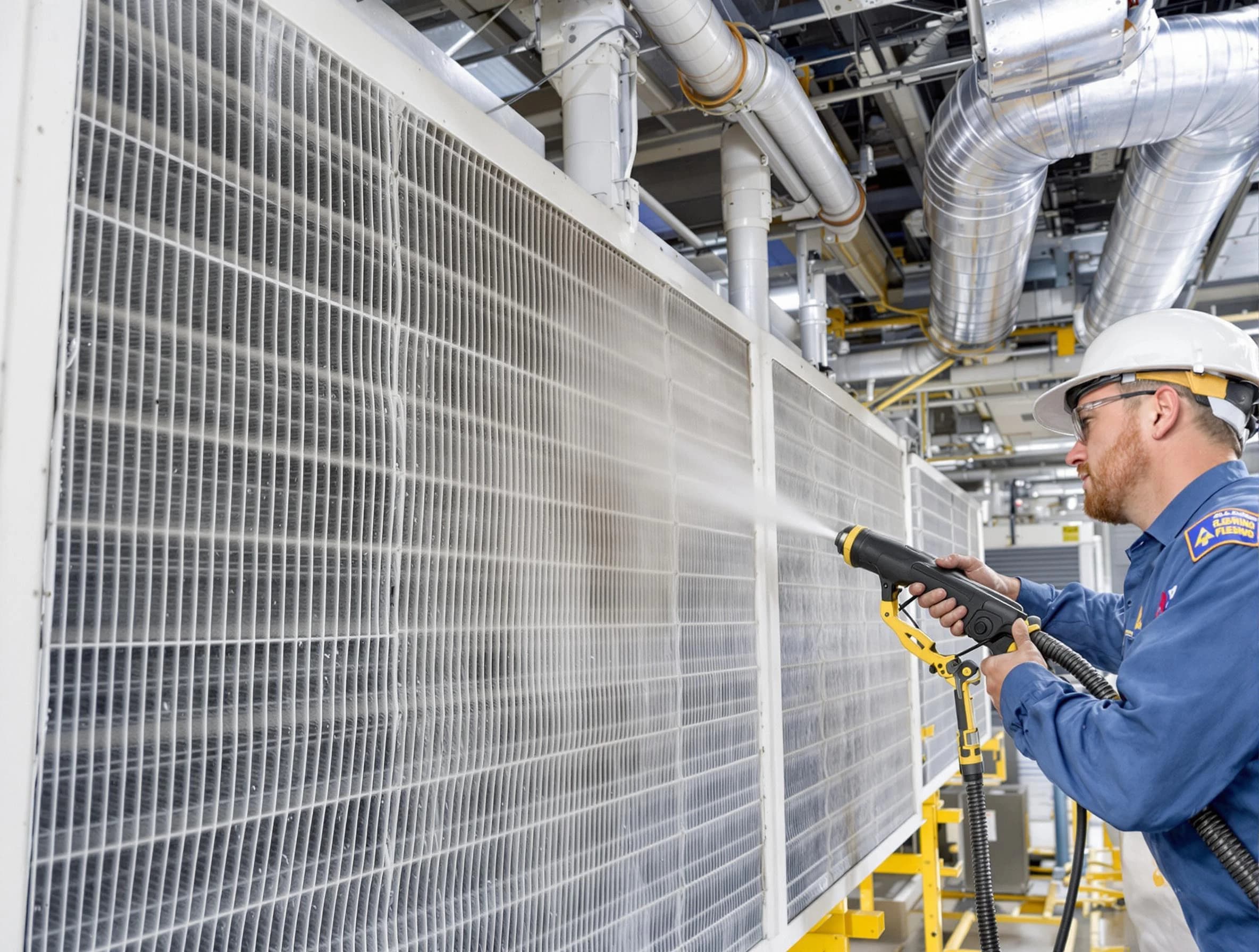 Professional commercial coil cleaning by Walpole Air Duct Cleaning in Walpole