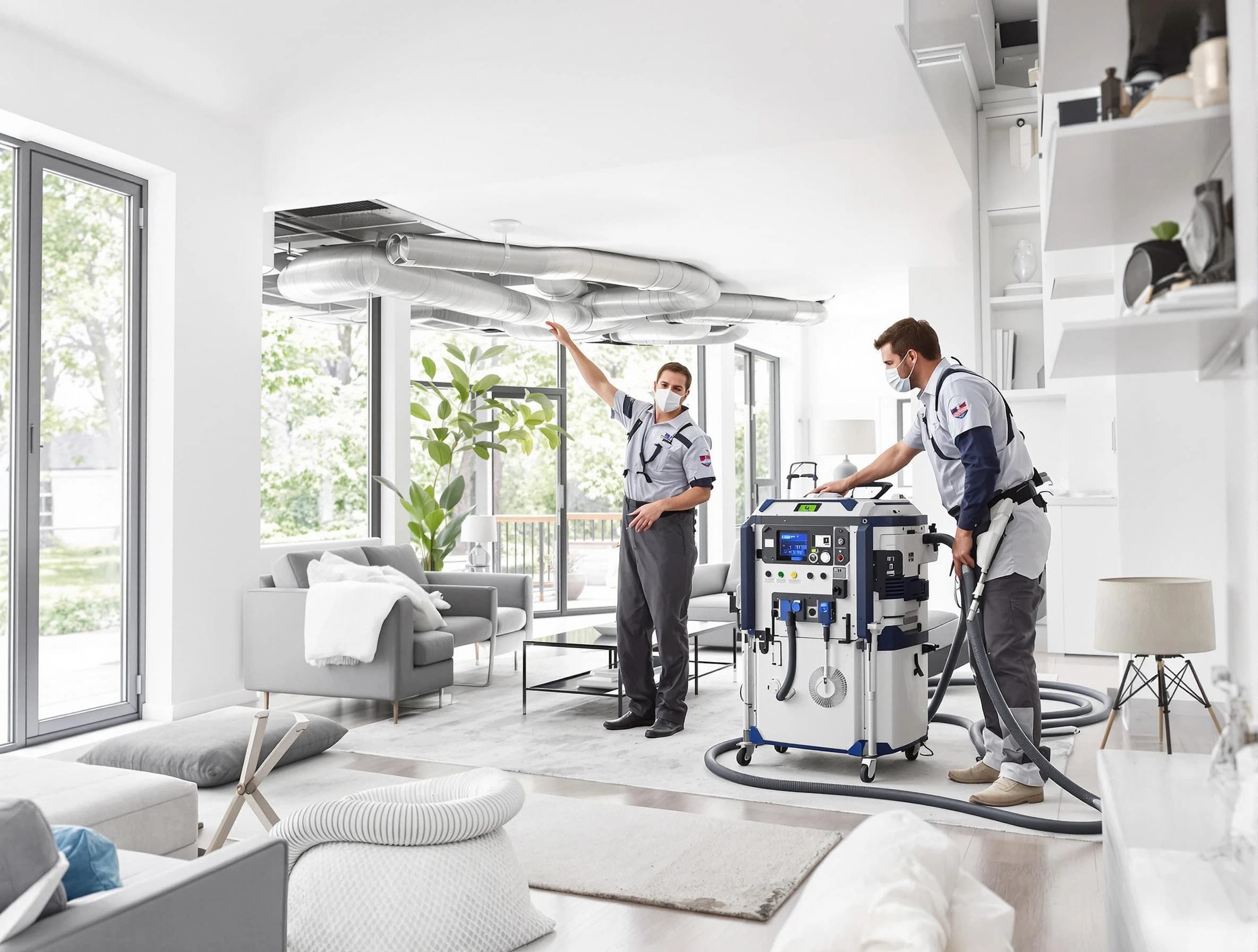 Walpole Air Duct Cleaning professional conducting pure air duct cleaning with state-of-the-art equipment in Walpole