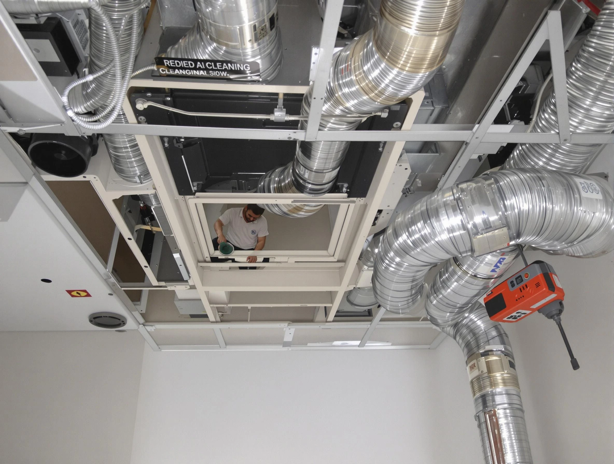 Walpole Air Duct Cleaning technician performing detailed central duct system cleaning in Walpole