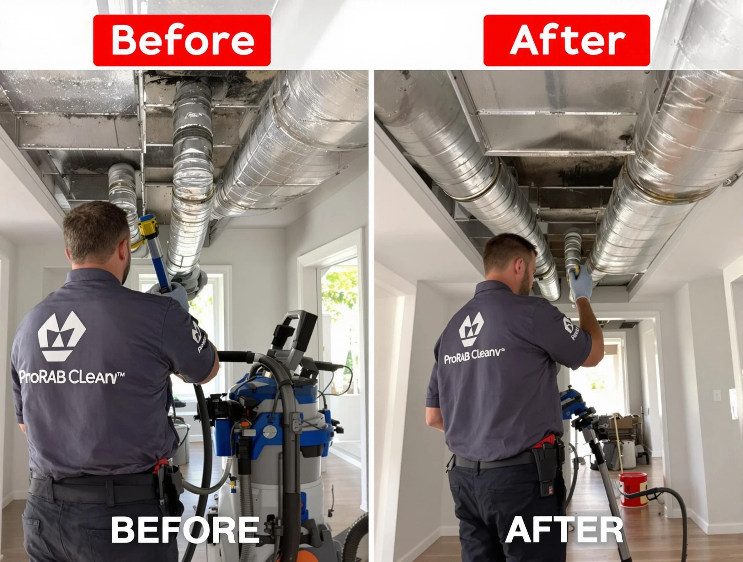 Walpole Air Duct Cleaning expert performing thorough residential duct cleaning in a Walpole home